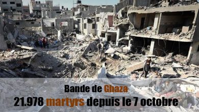 Photo of Agression sioniste contre Ghaza: 21.978 martyrs depuis le 7 octobre